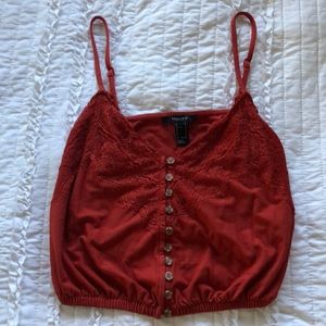 Red/orange cropped tank